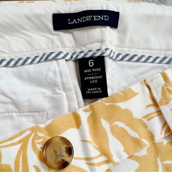 Lands End Mid Rise Straight Leg Crop Chino Pant Golden Sunflower Floral Size 6 - Picture 7 of 15